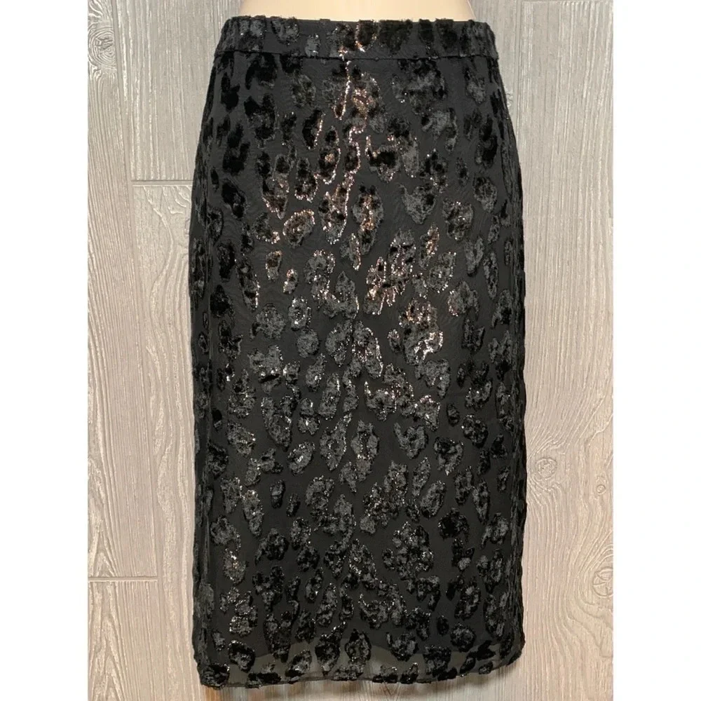 J. Crew Burnout Velvet Leopard Skirt 00 NWT $168 - Picture 2 of 5